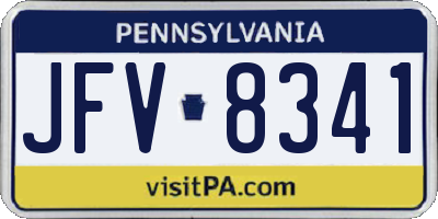 PA license plate JFV8341