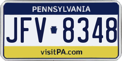 PA license plate JFV8348