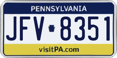 PA license plate JFV8351