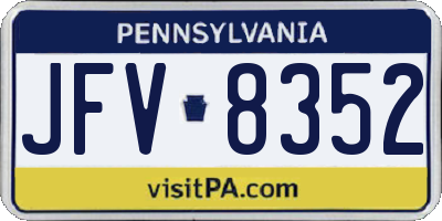PA license plate JFV8352
