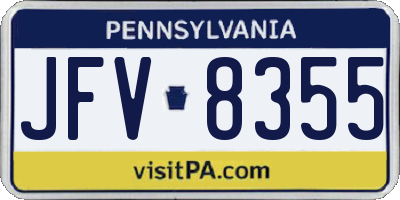 PA license plate JFV8355