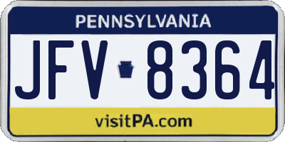 PA license plate JFV8364