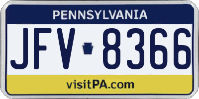 PA license plate JFV8366