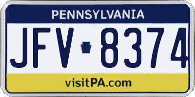 PA license plate JFV8374