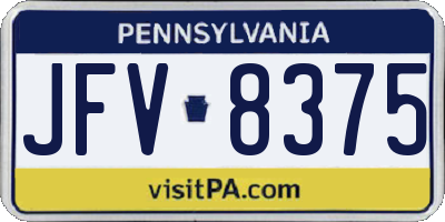 PA license plate JFV8375
