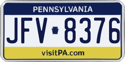 PA license plate JFV8376