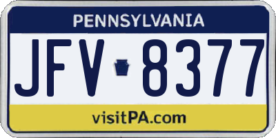 PA license plate JFV8377