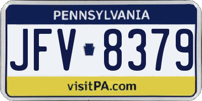 PA license plate JFV8379