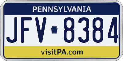 PA license plate JFV8384