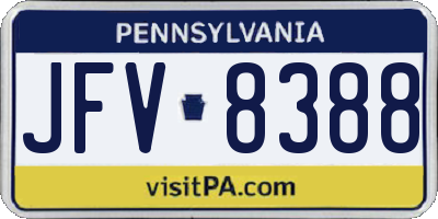 PA license plate JFV8388