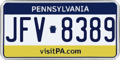 PA license plate JFV8389