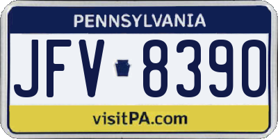 PA license plate JFV8390