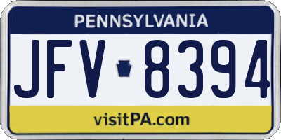 PA license plate JFV8394