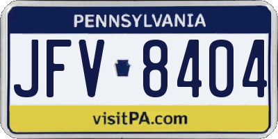 PA license plate JFV8404