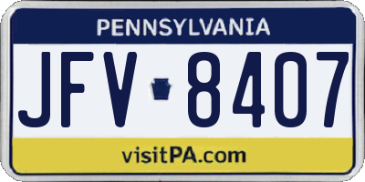 PA license plate JFV8407