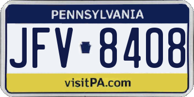 PA license plate JFV8408