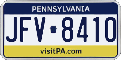 PA license plate JFV8410