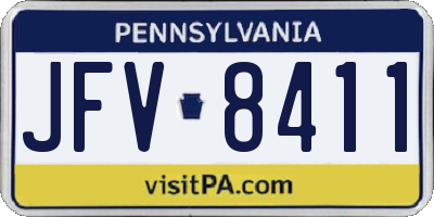PA license plate JFV8411