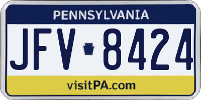 PA license plate JFV8424
