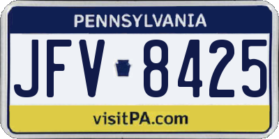 PA license plate JFV8425