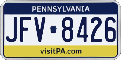 PA license plate JFV8426