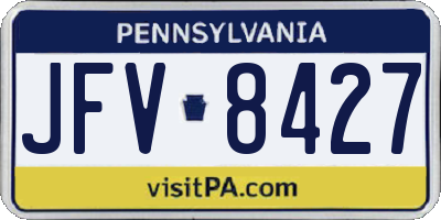 PA license plate JFV8427