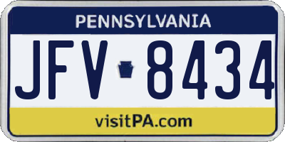PA license plate JFV8434