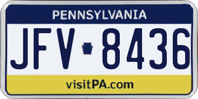 PA license plate JFV8436