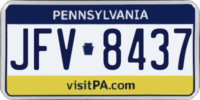 PA license plate JFV8437