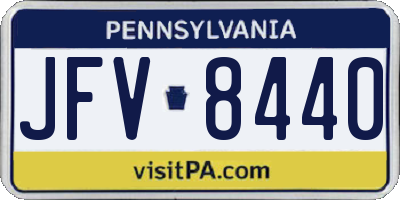 PA license plate JFV8440