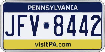 PA license plate JFV8442