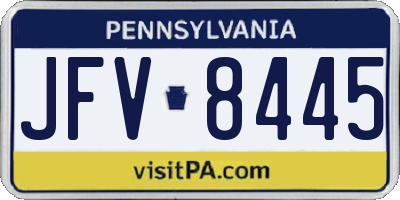 PA license plate JFV8445