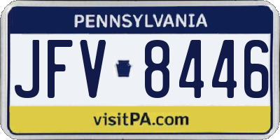 PA license plate JFV8446