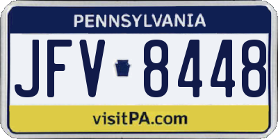 PA license plate JFV8448