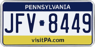 PA license plate JFV8449