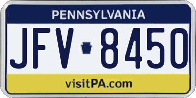 PA license plate JFV8450