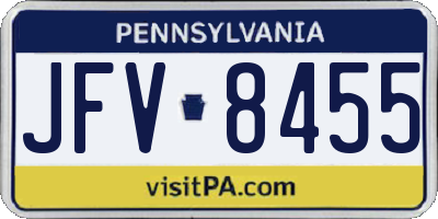 PA license plate JFV8455