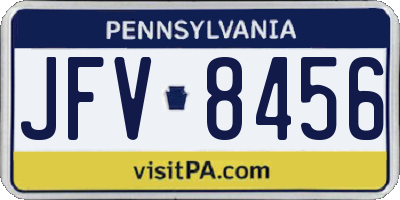 PA license plate JFV8456
