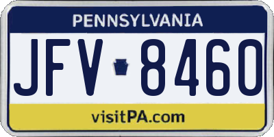 PA license plate JFV8460