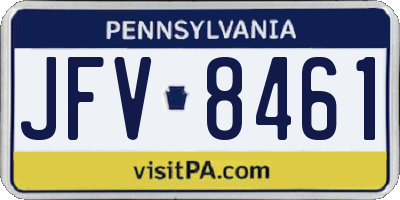 PA license plate JFV8461