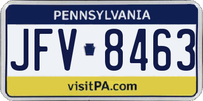 PA license plate JFV8463