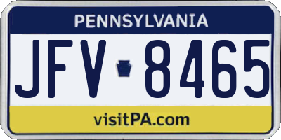 PA license plate JFV8465