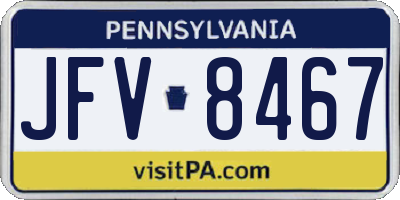 PA license plate JFV8467