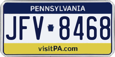 PA license plate JFV8468