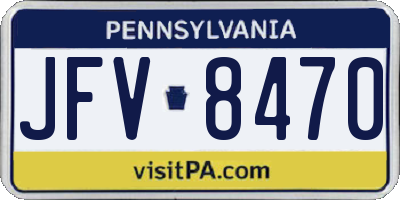 PA license plate JFV8470