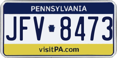 PA license plate JFV8473