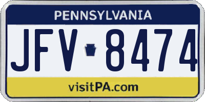 PA license plate JFV8474