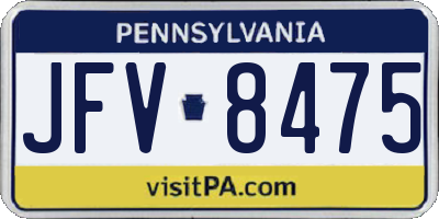 PA license plate JFV8475