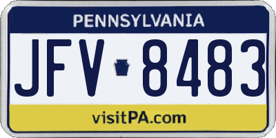 PA license plate JFV8483