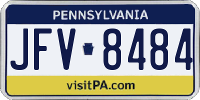 PA license plate JFV8484
